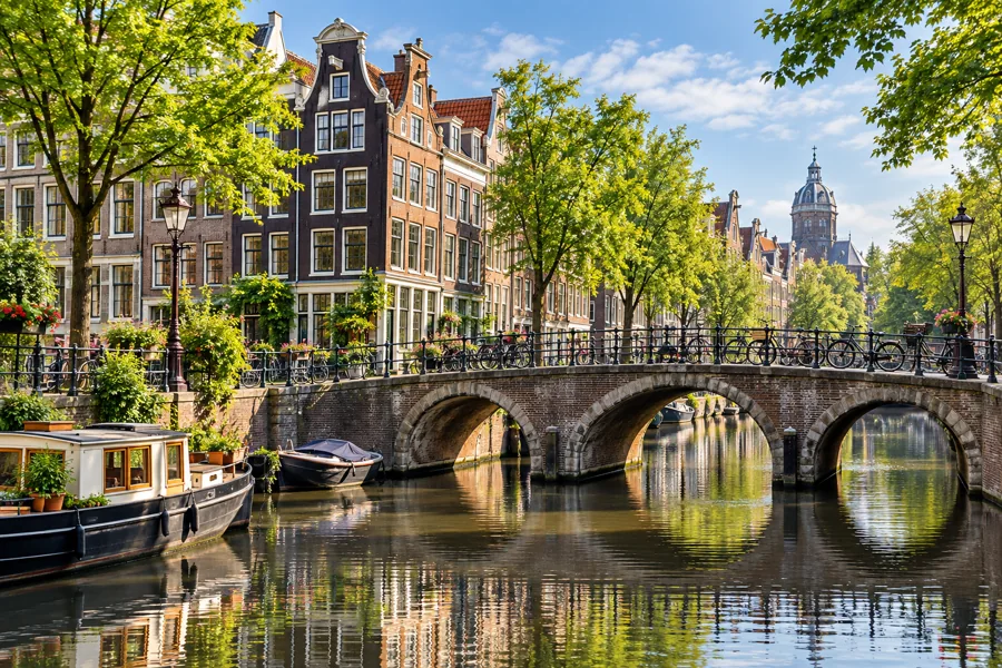 Amsterdam cityscape — generated editorial illustration