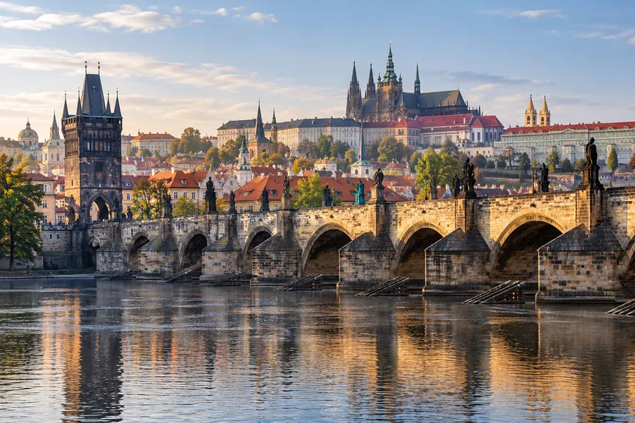 Prague cityscape — generated editorial illustration